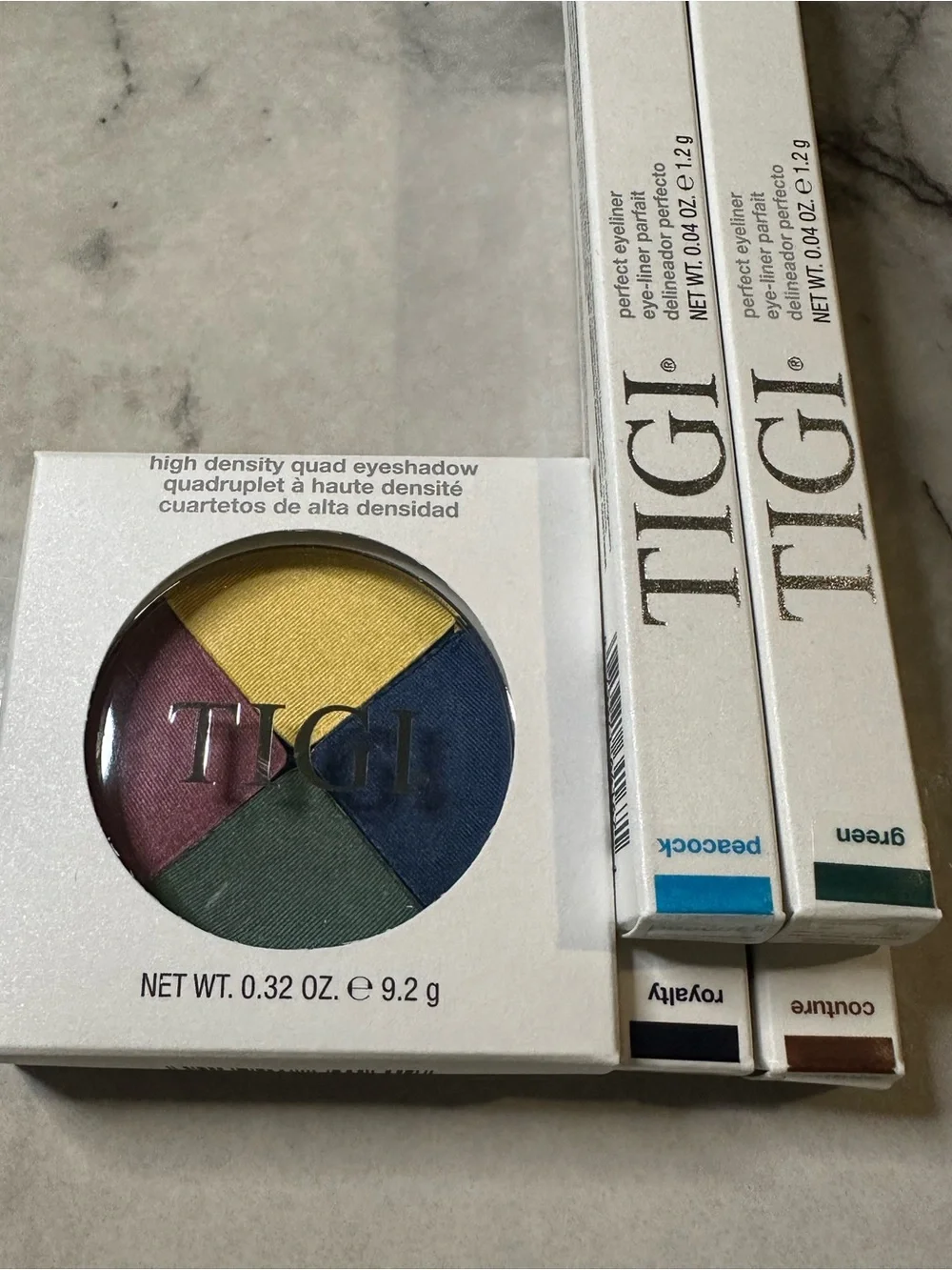 TIGI Quad Eyeshadow Palette, 3 eyeliners, 1 lip liner